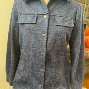Vintage polyester 70s “denim” women’s shirt